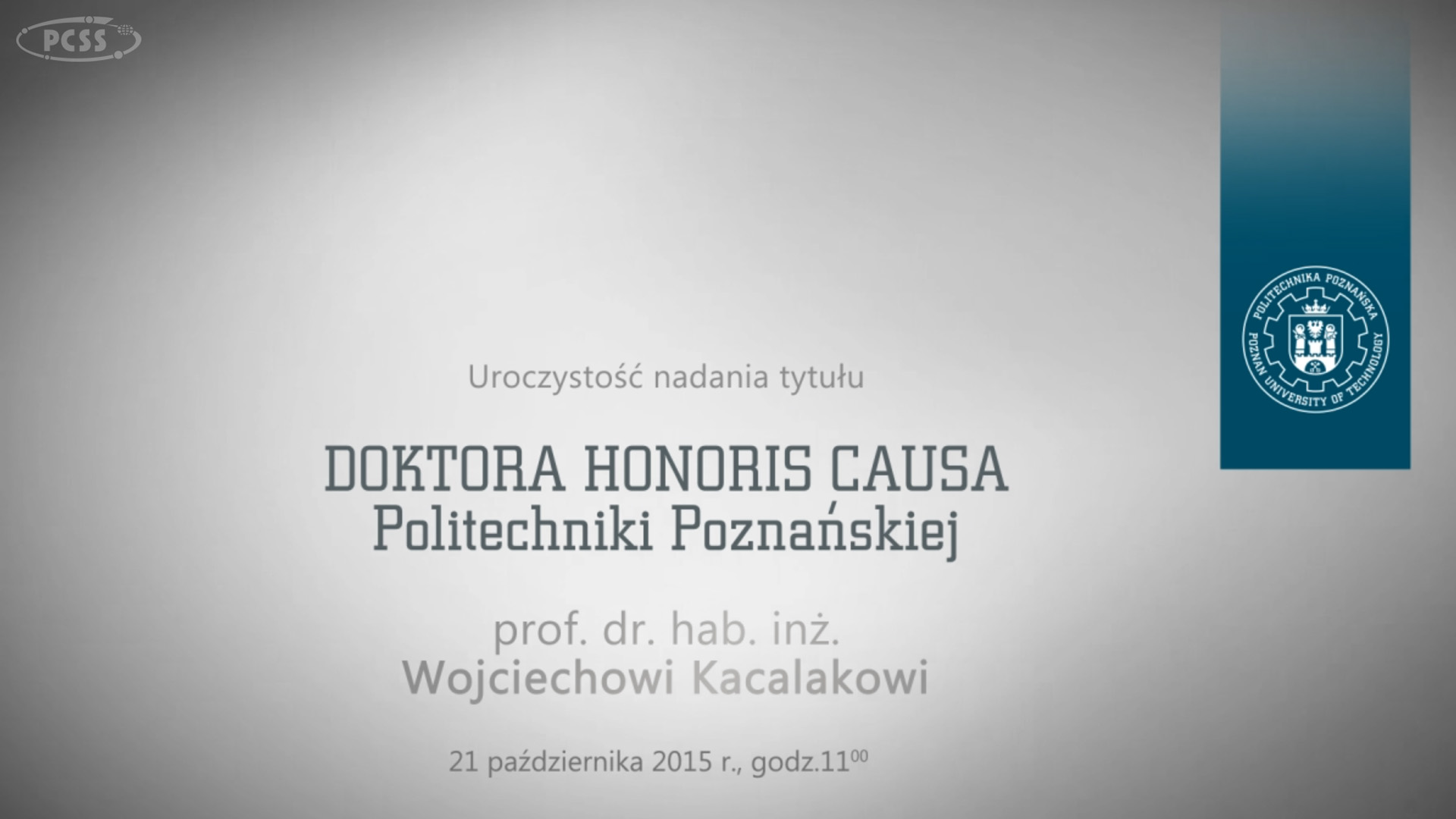 PlatonTV: Uroczystość nadania tytułu doktora honoris causa profesorowi Wojciechowi Kacalakowi