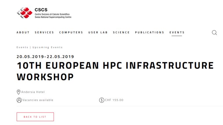 Zapraszamy do rejestracji na 10th European HPC Infrastructure Workshop