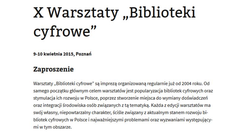 Jubileuszowe warsztaty „Biblioteki cyfrowe”