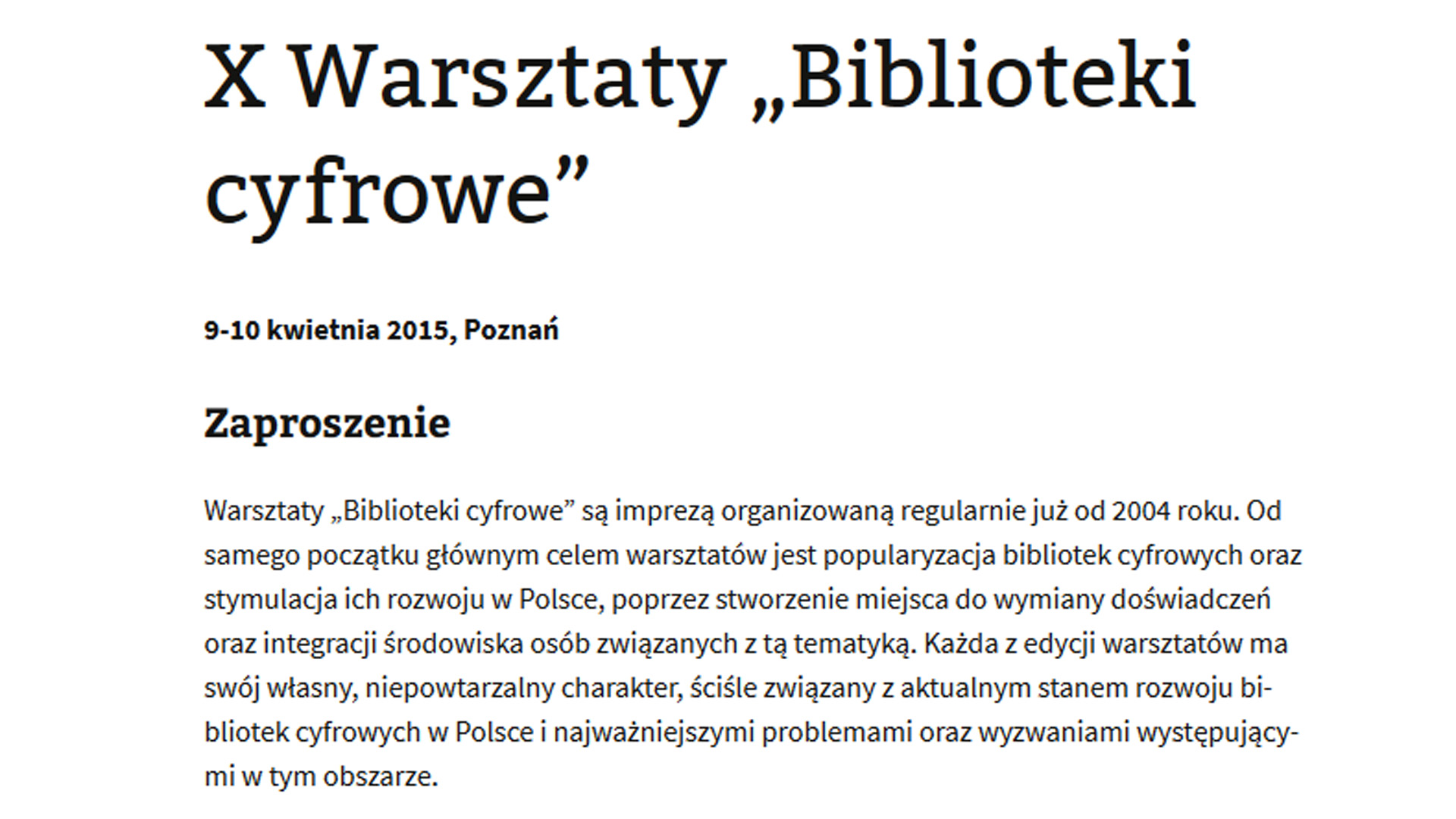 Jubileuszowe warsztaty „Biblioteki cyfrowe”