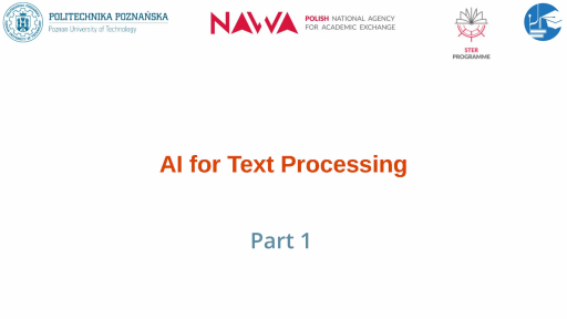 AI for Text Processing part 1