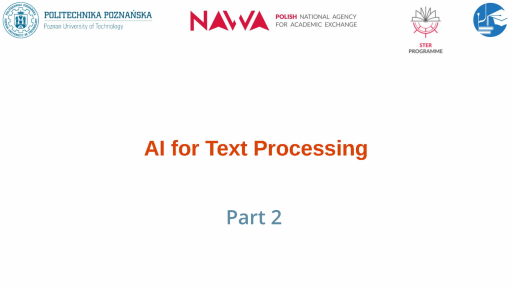 AI for Text Processing part 2